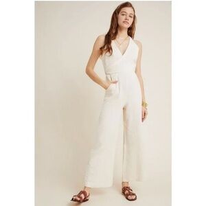 Anthropologie Chic White Jumpsuit